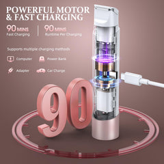 NIPOO rose gold trimmer charging with USB C for travel