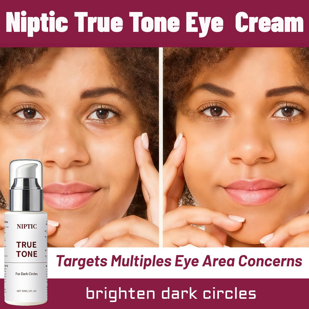 Niptic True Tone Eye Cream application gesture around the eye area