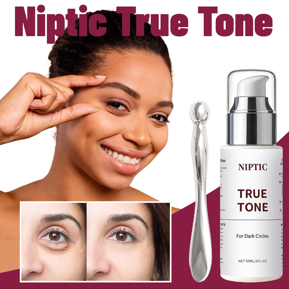 Niptic True Tone Eye Cream swirl texture showing fast-absorbing formula