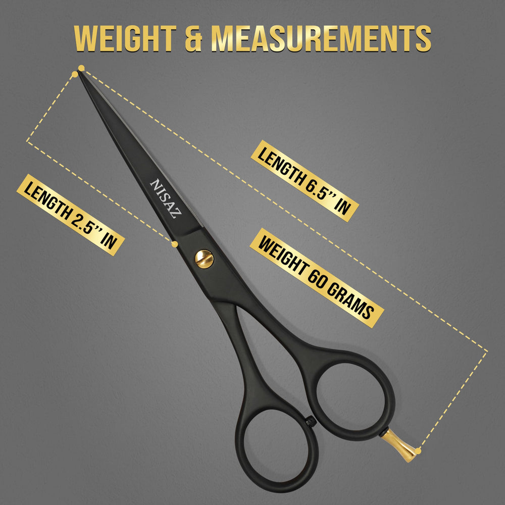Travel-ready leather pouch protects scissors during storage and transport.