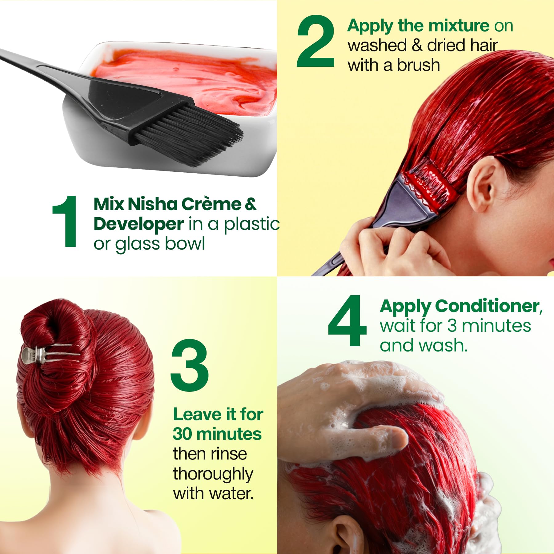 Nisha Creme Hair Color Flame Red gloves for clean coloring
