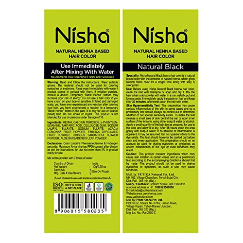 Nisha packaging shows 10 sachets for multiple uses