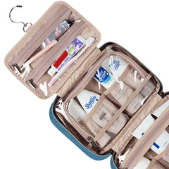 NISHEL elastic pockets maximize organization for creams, brushes, and small essentials.