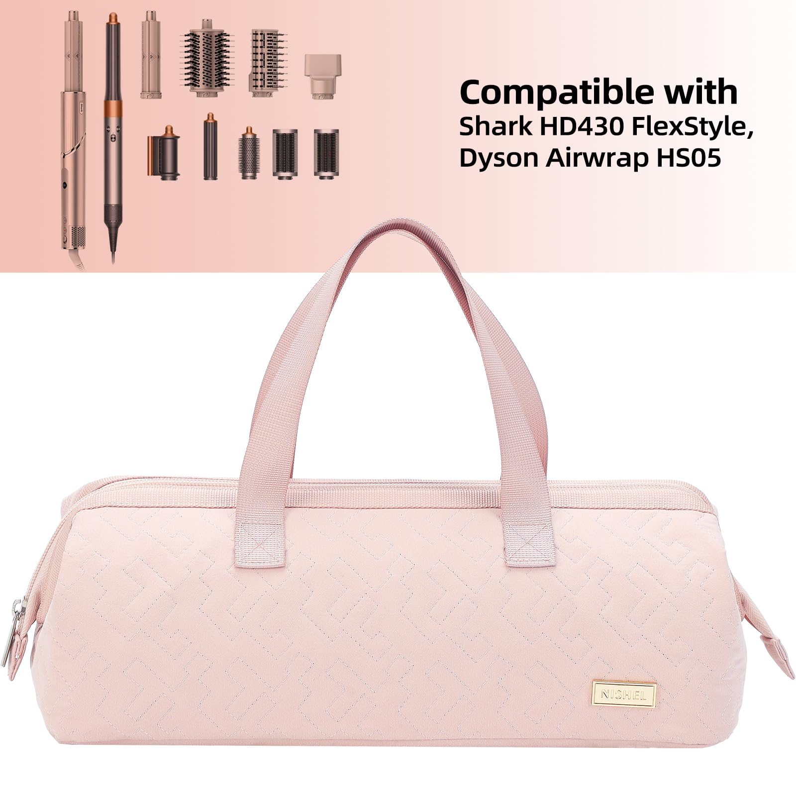 NISHEL Hair Tools Travel Bag small pockets organize clips and bands