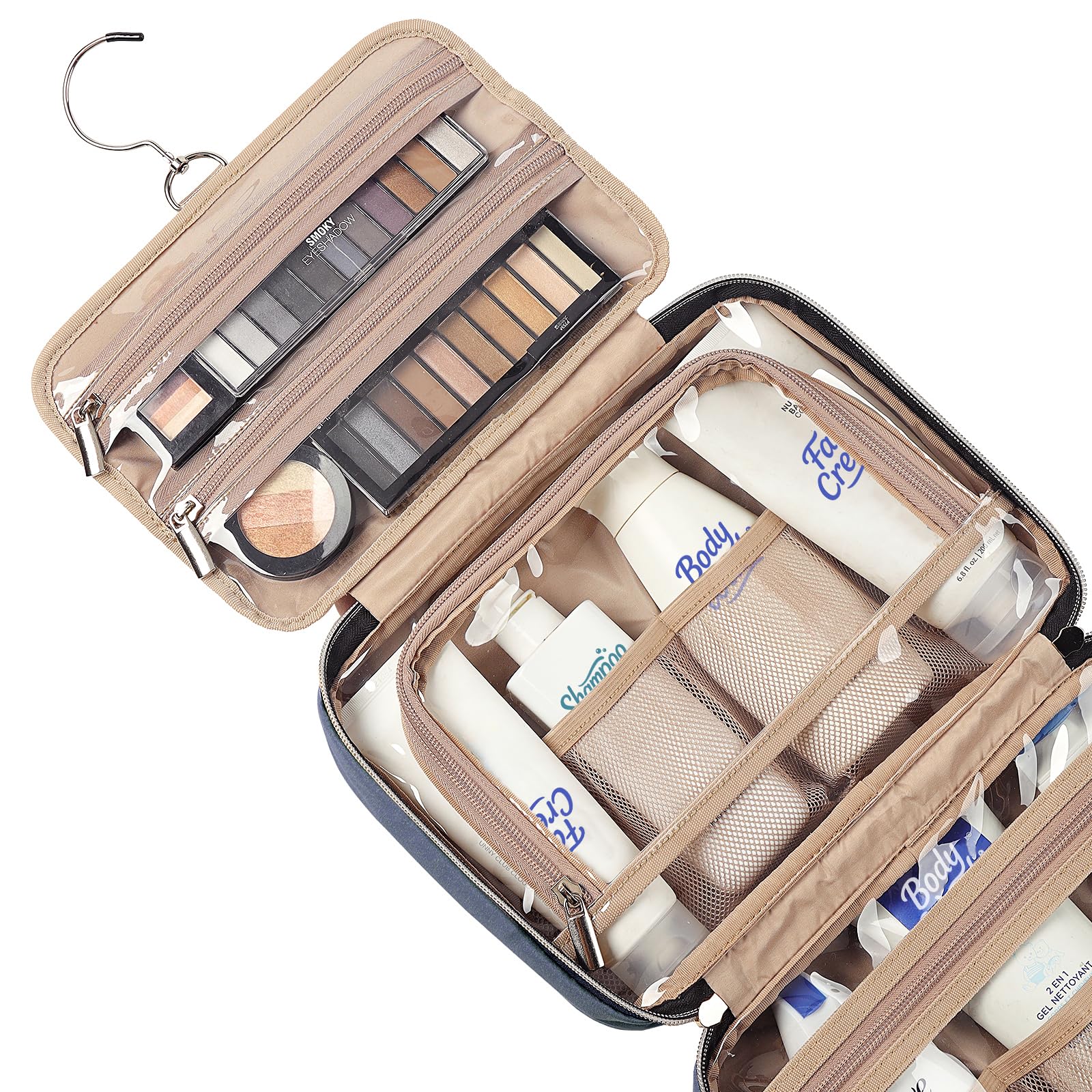 NISHEL bag elastic pockets secure items for quick packing.