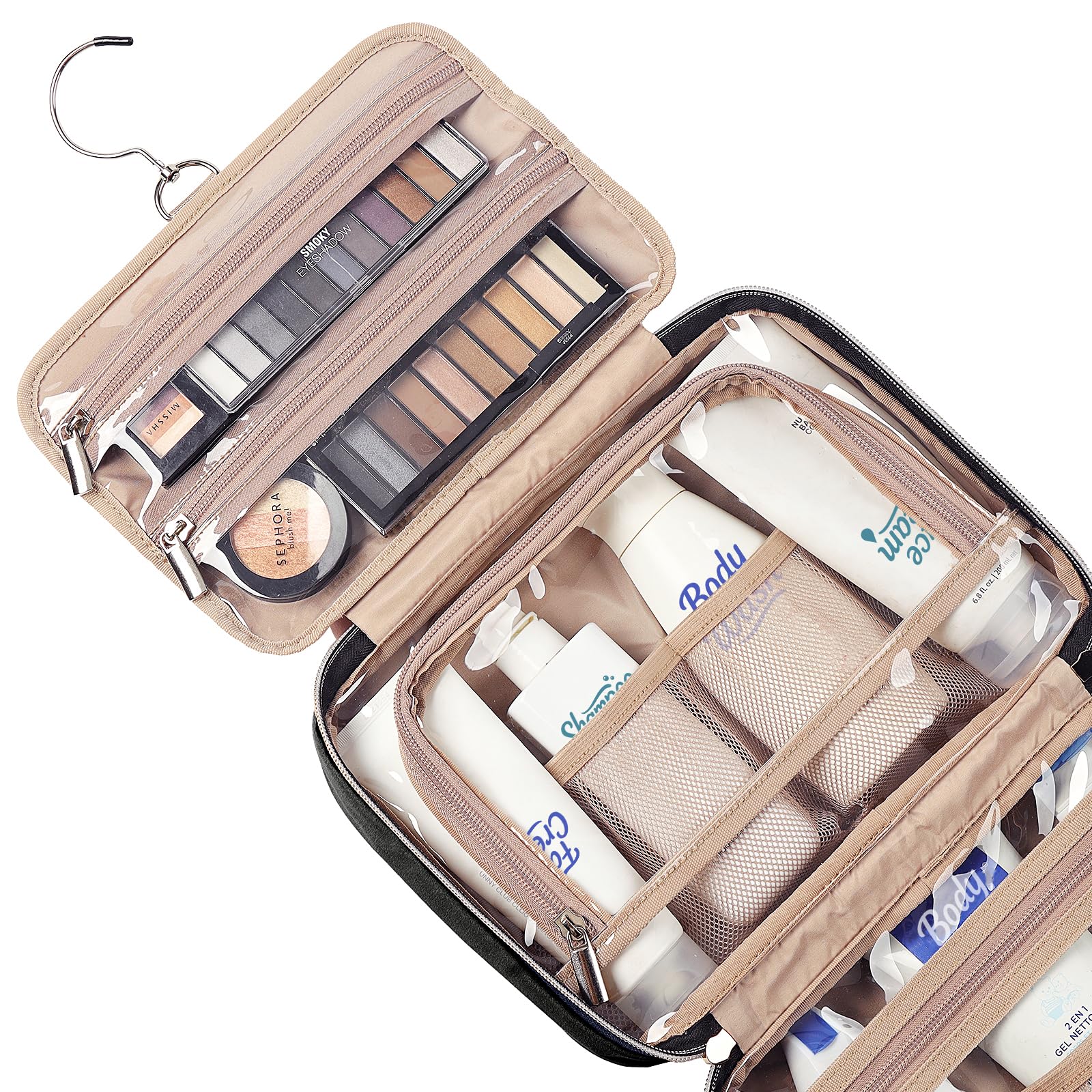 NISHEL elastic pockets keep bottles secure and accessible.