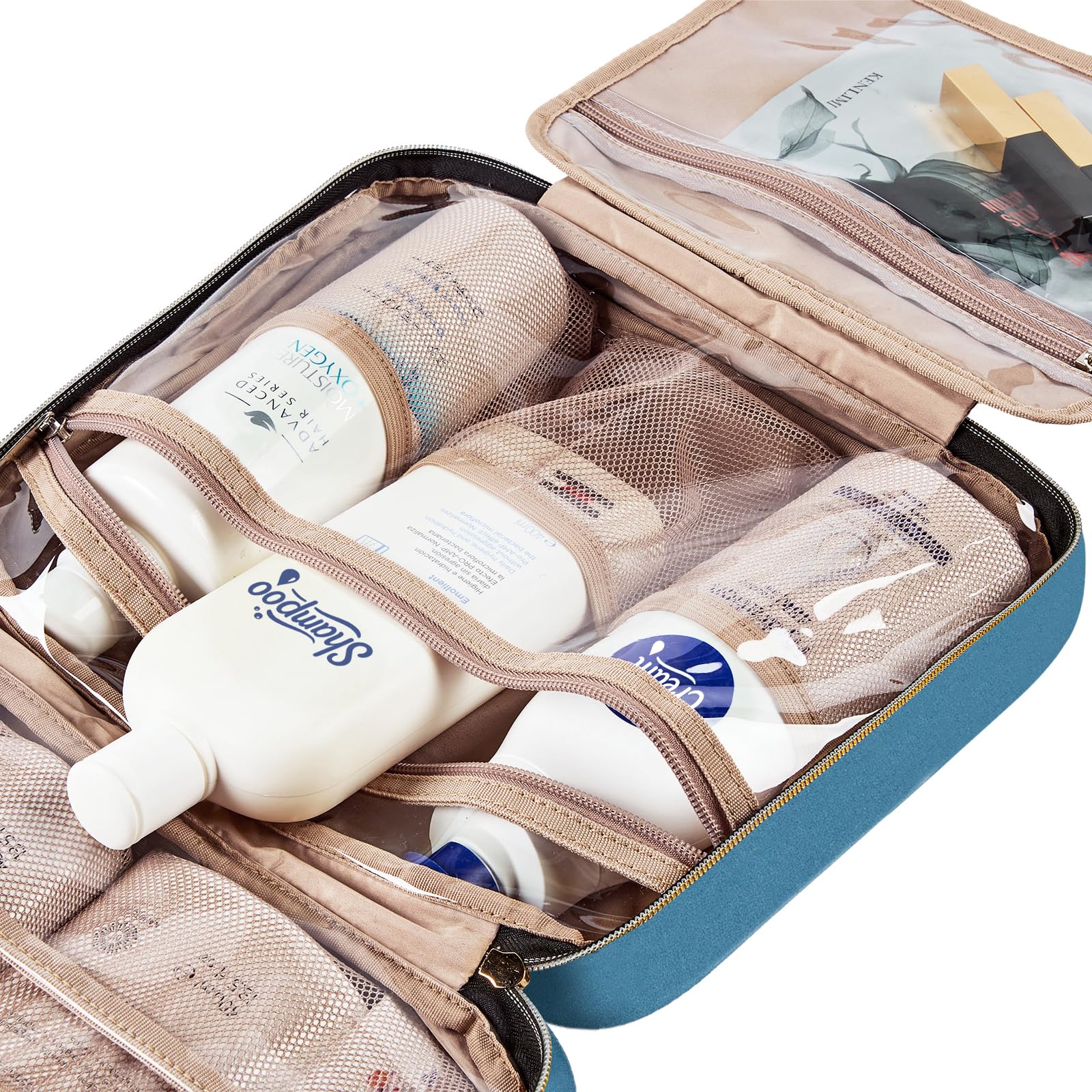 Front pocket provides fast storage for brushes and small items.