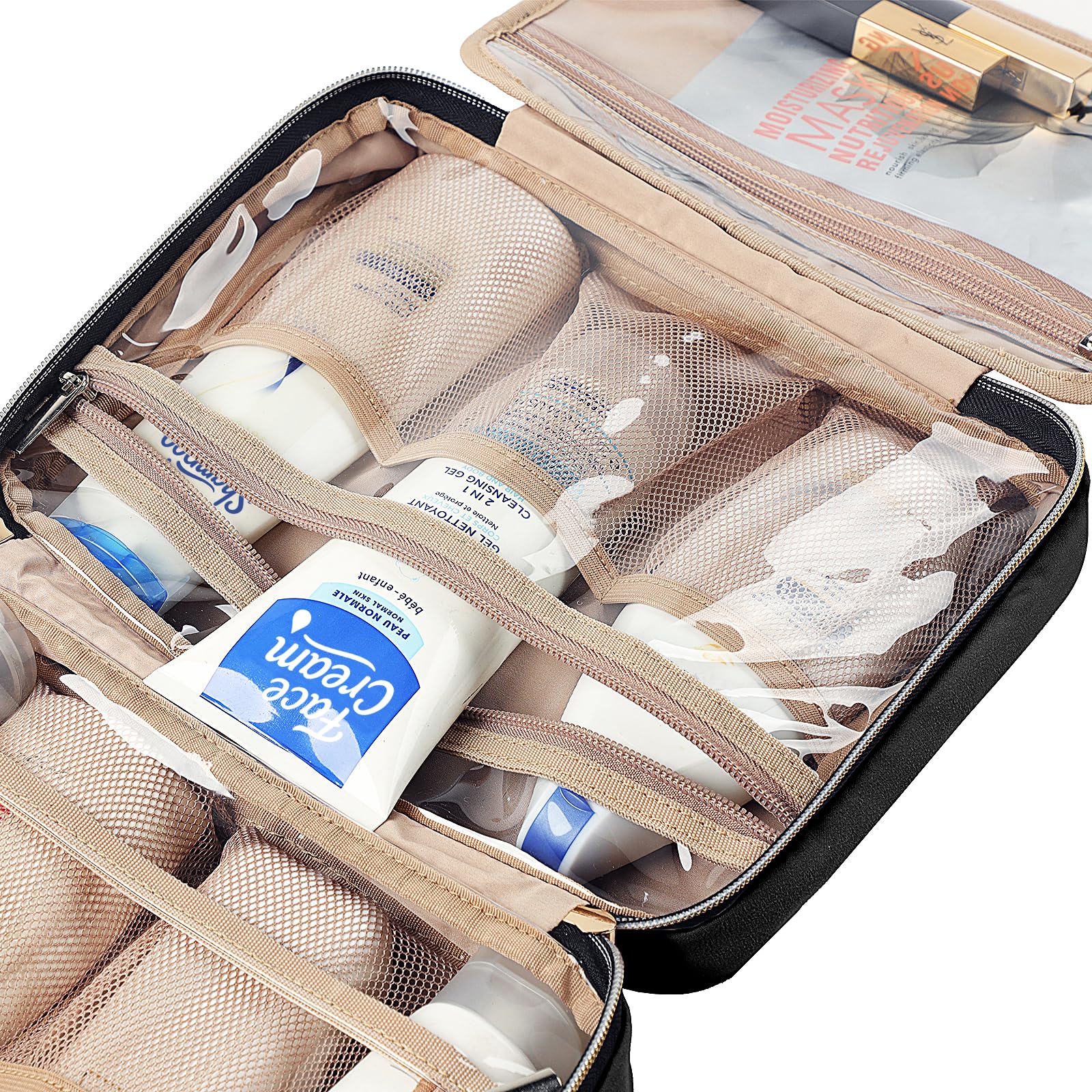 NISHEL bag hanger and front pocket for hands-free access.