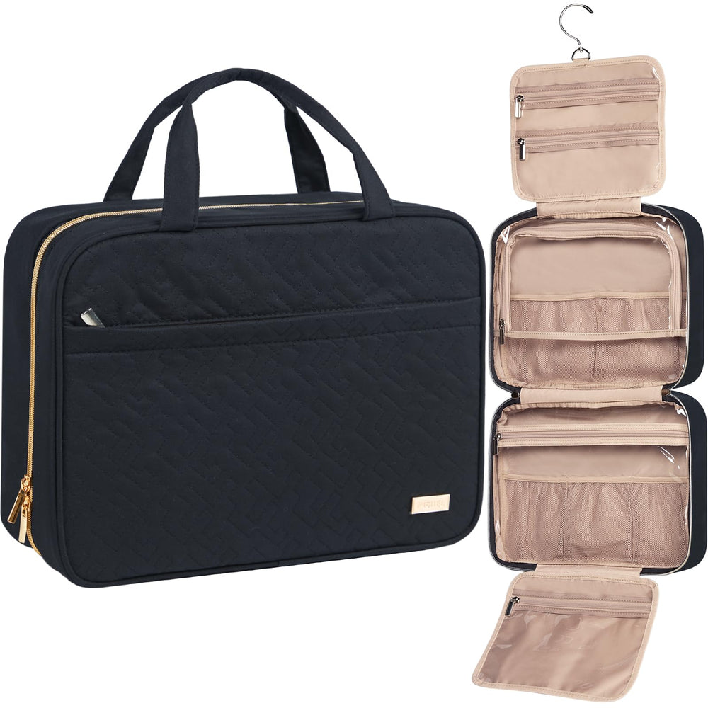 NISHEL travel toiletry bag hanging design showing accessible organization for family trips.