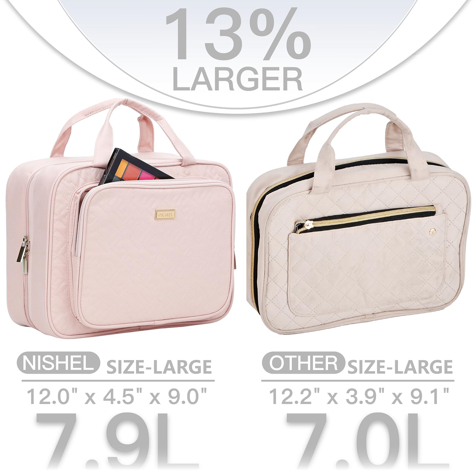 NISHEL interior layout with mesh pockets keeps bottles upright for easy access