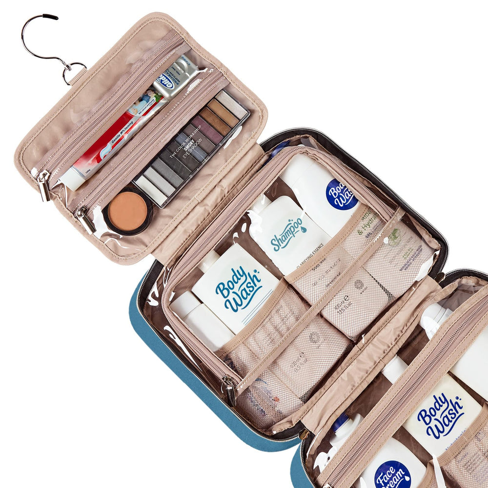 Transparent window speeds security checks when packing liquids.