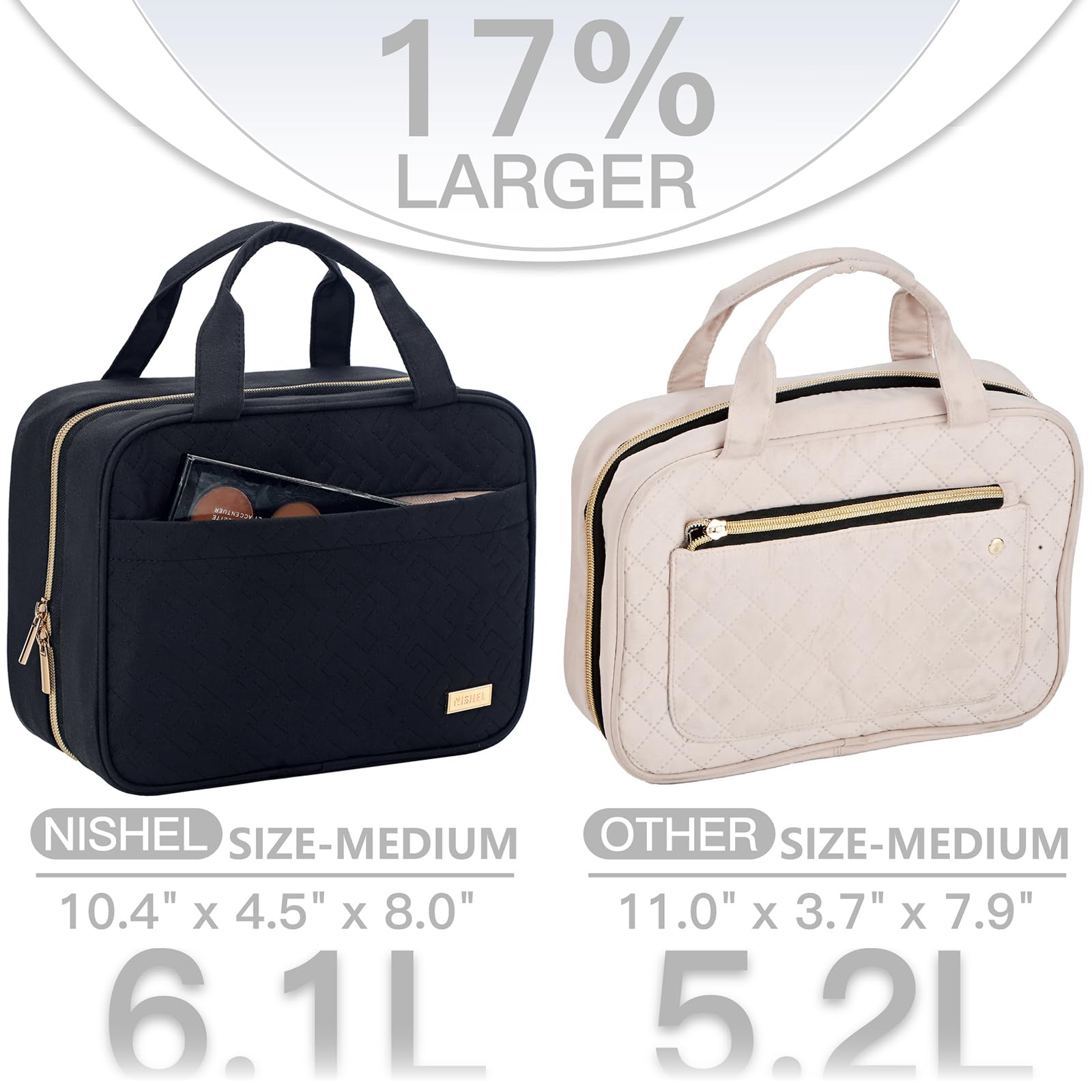 NISHEL bag with transparent window for quick security checks.