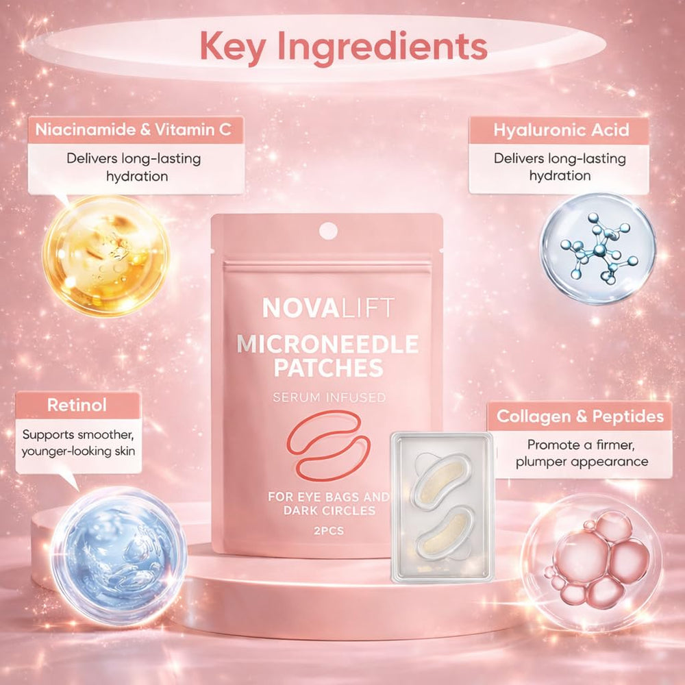 Cooling NOVALIFT eye patches reduce puffiness and refresh the eye area