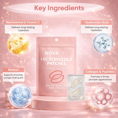 Cooling NOVALIFT eye patches reduce puffiness and refresh the eye area