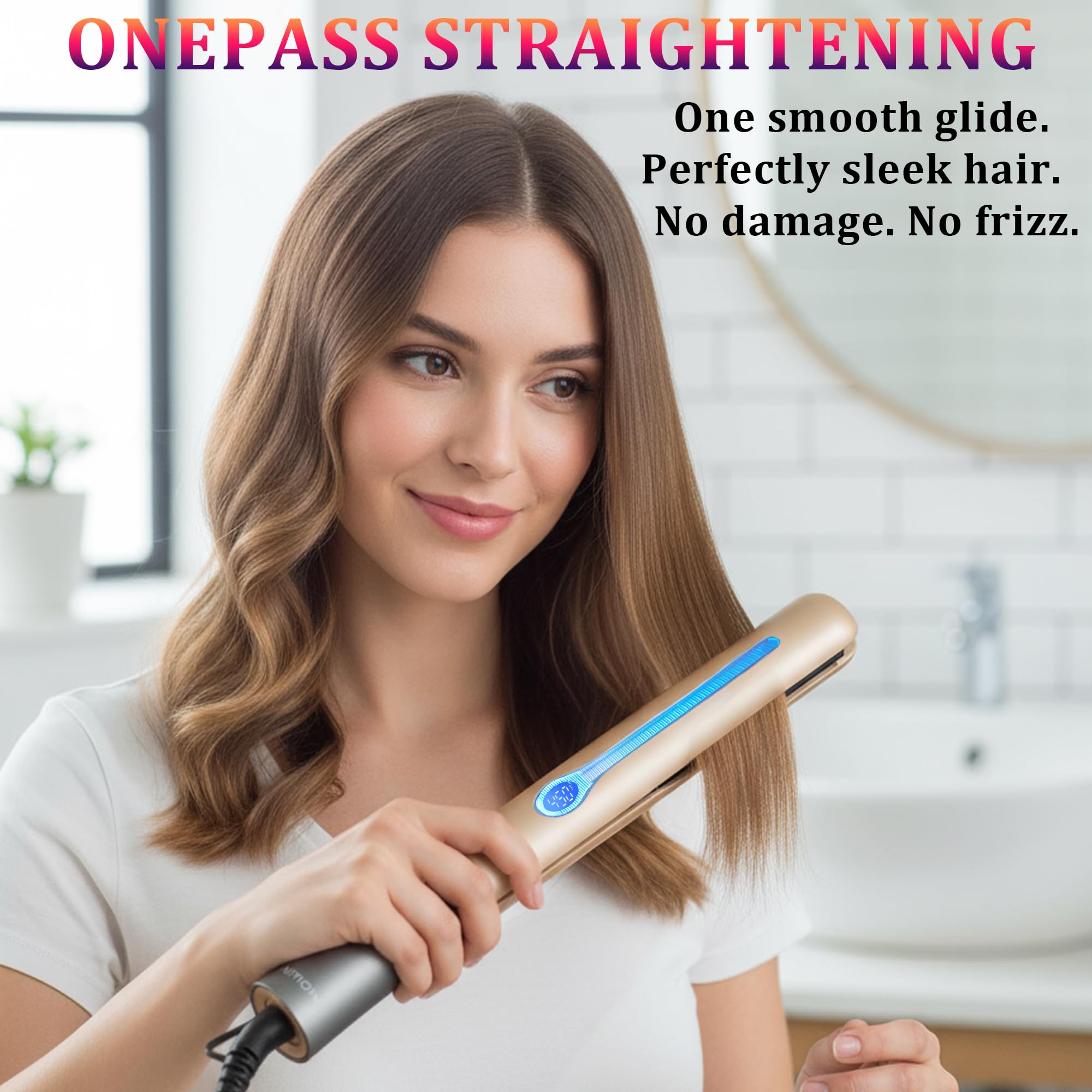 NITION heat plate close-up showing even coating for smoother hair.