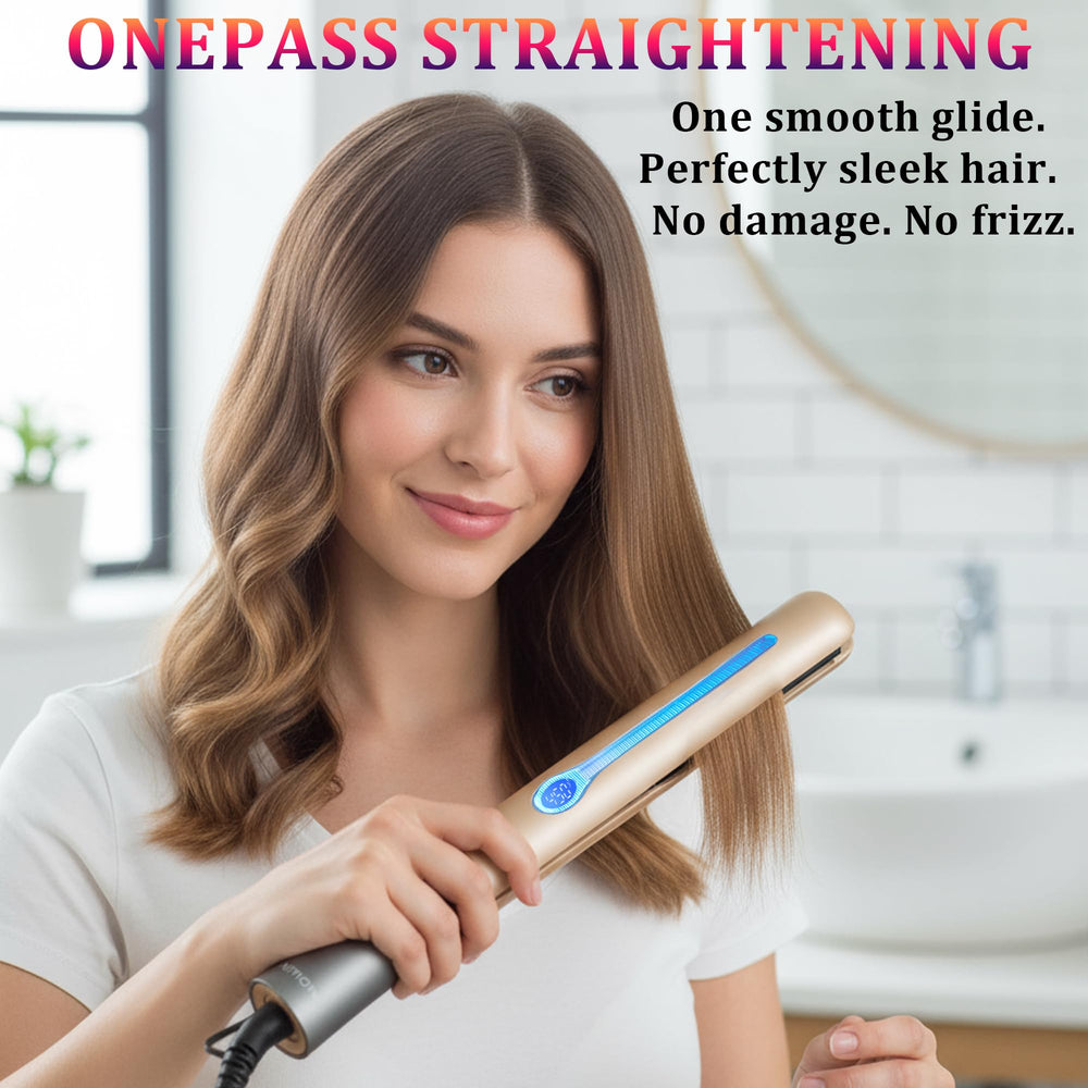 NITION heat plate close-up showing even coating for smoother hair.