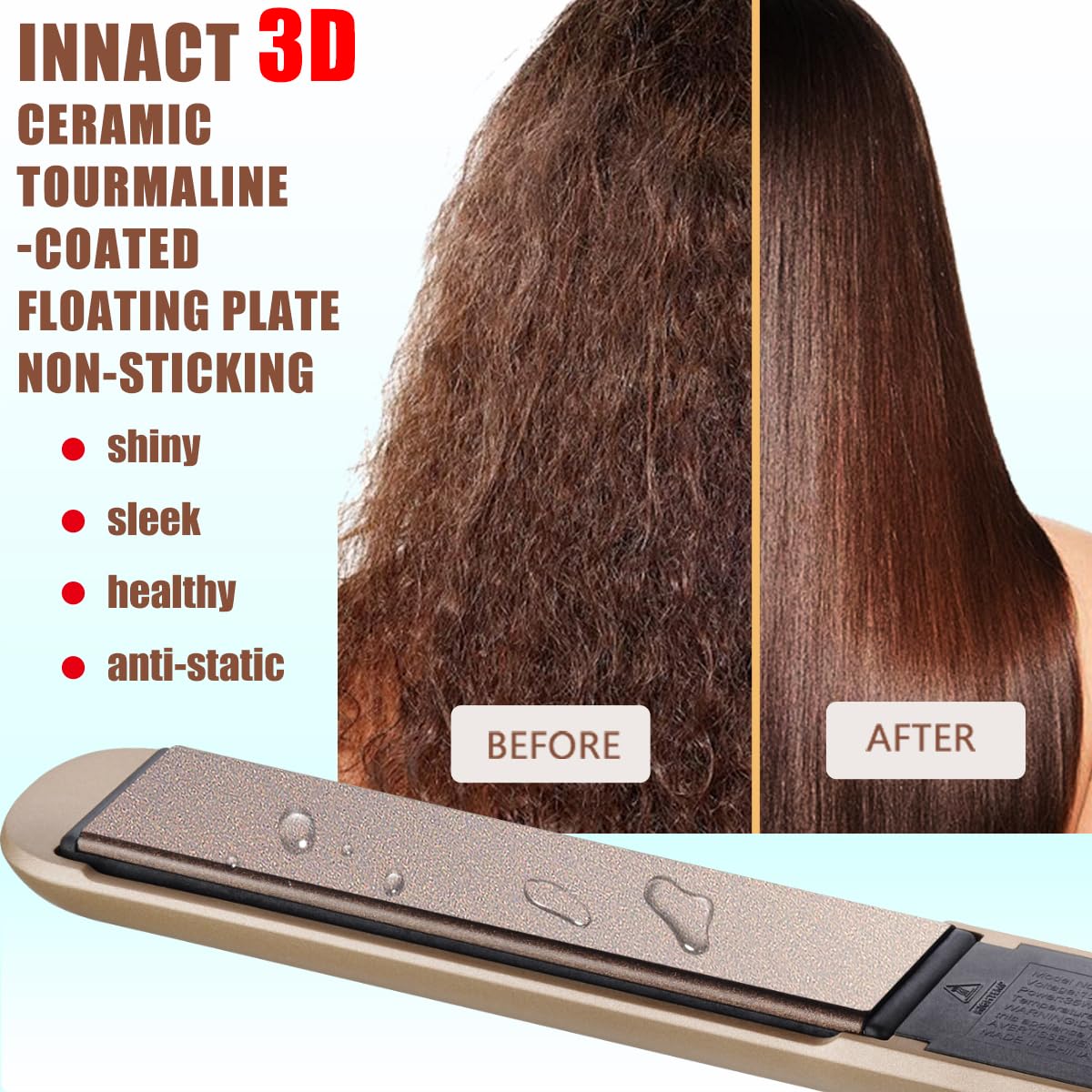 NITION LCD display on iron shows precise temperature control.