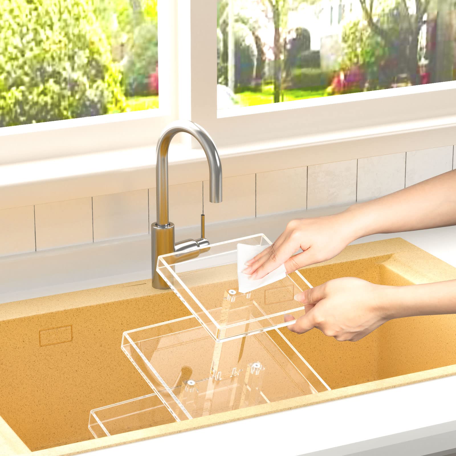 NIUBEE clear acrylic offers high visibility and quick access.
