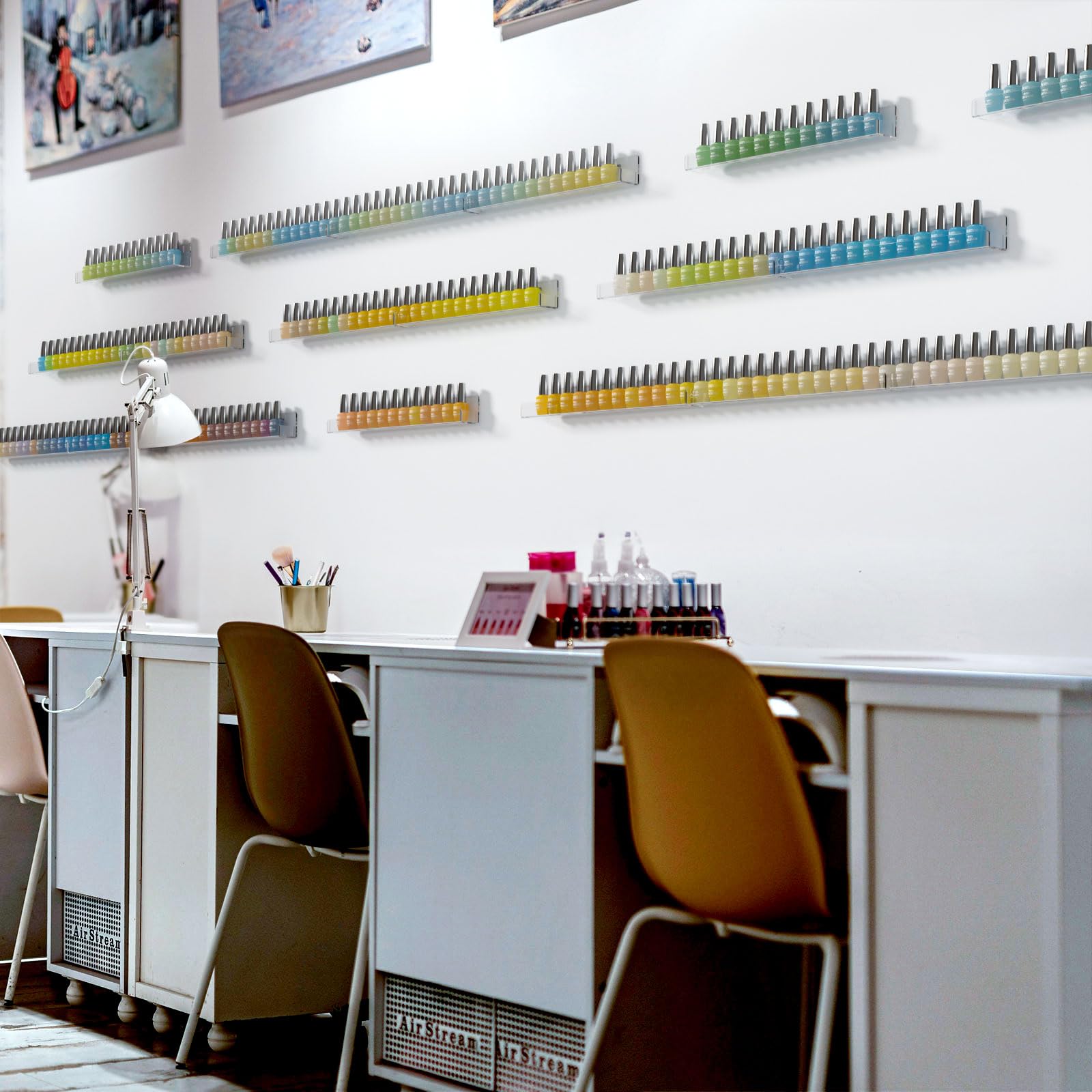 Modern, clear design complements vanity spaces and salons alike.
