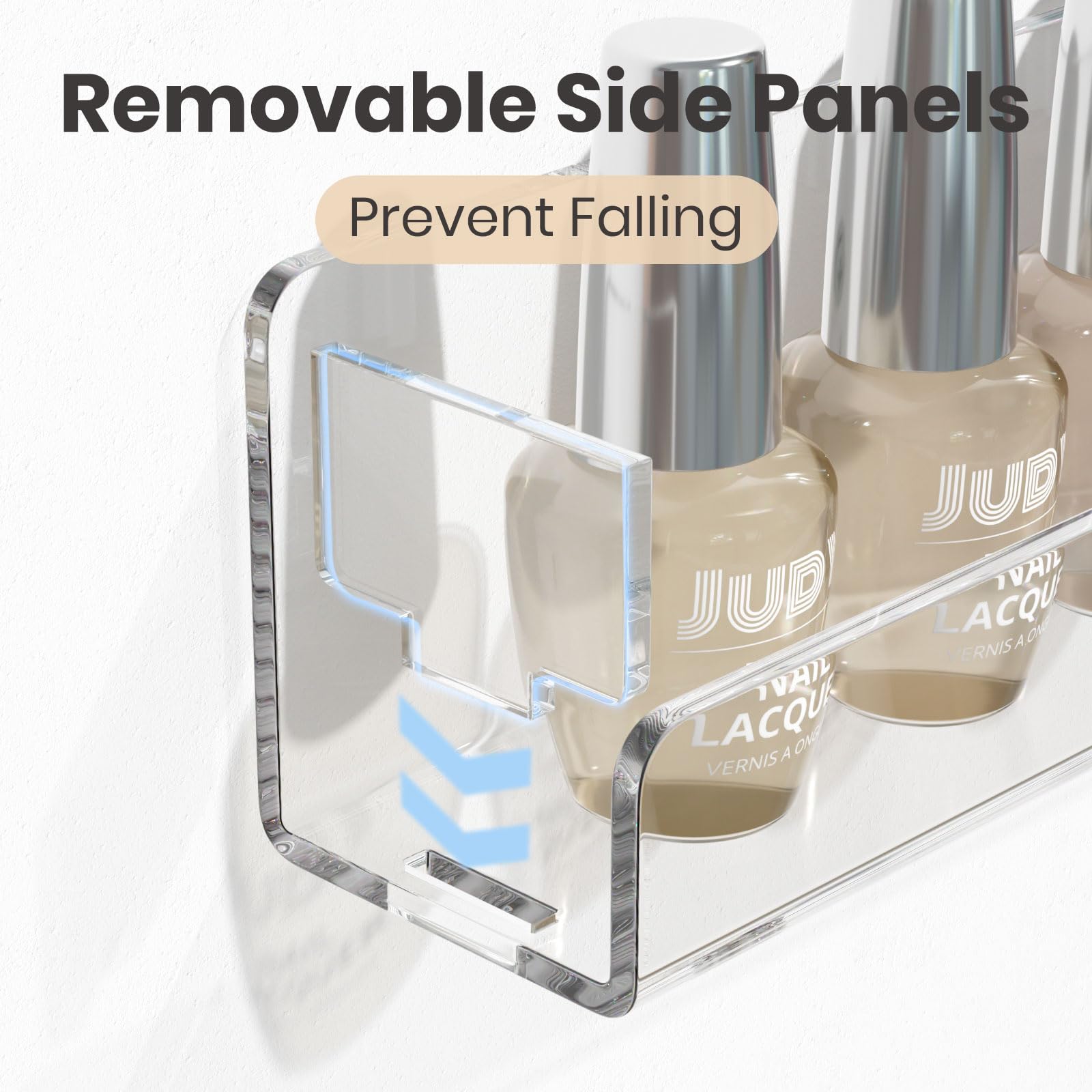 Removable anti-slip end inserts keep bottles secure on the NIUBEE rack.