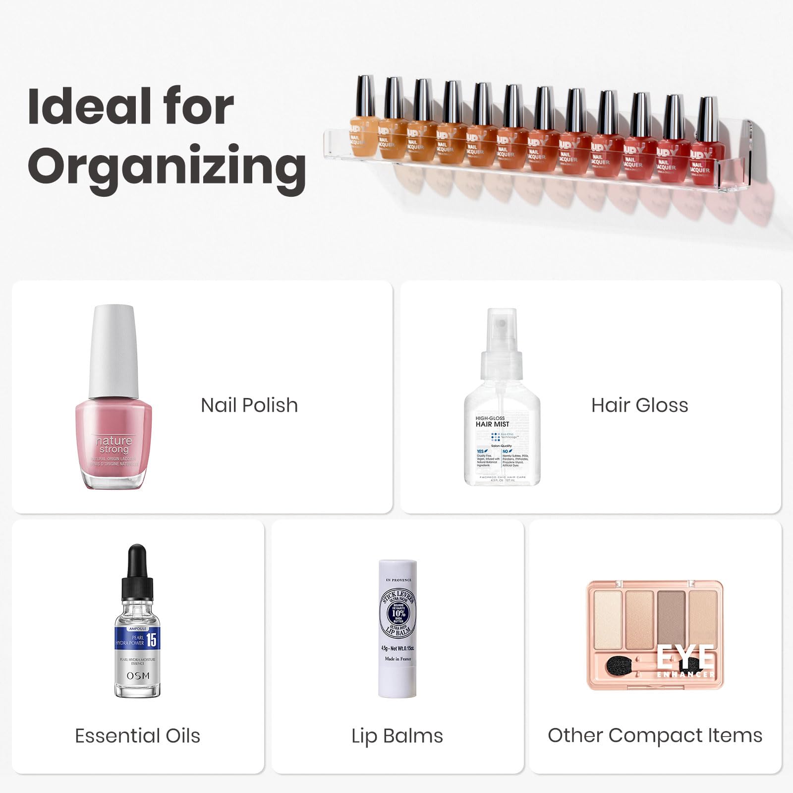 Includes screws and anchors for easy, secure wall mounting.