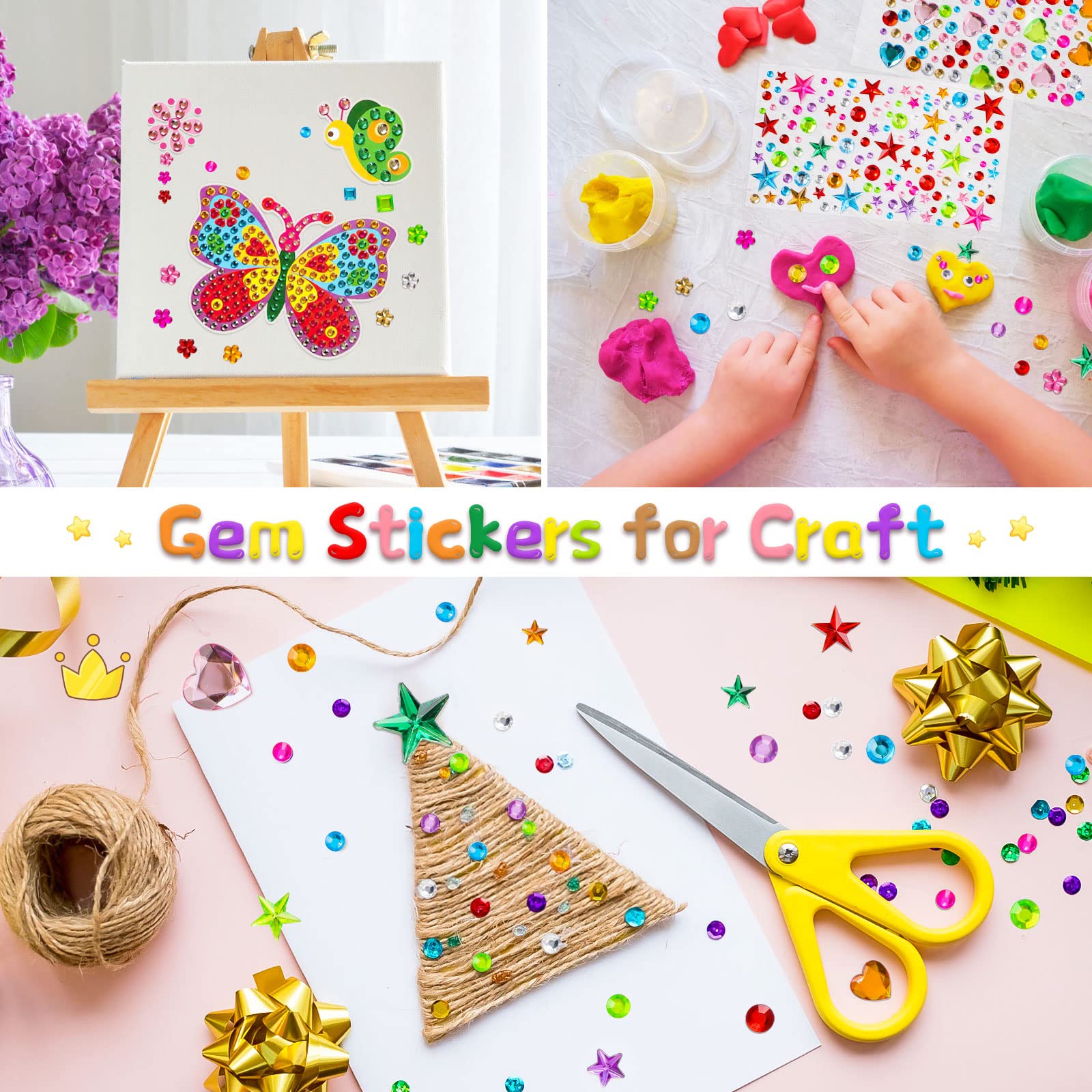 NIUBIER gem stickers sheet collection for DIY projects and accents