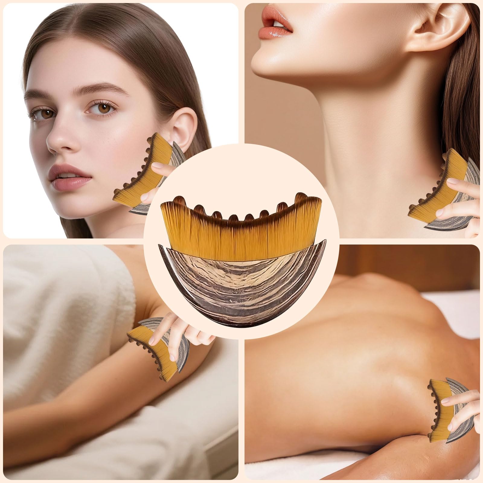Niufa soft synthetic bristles glide smoothly for gentle facial massage.
