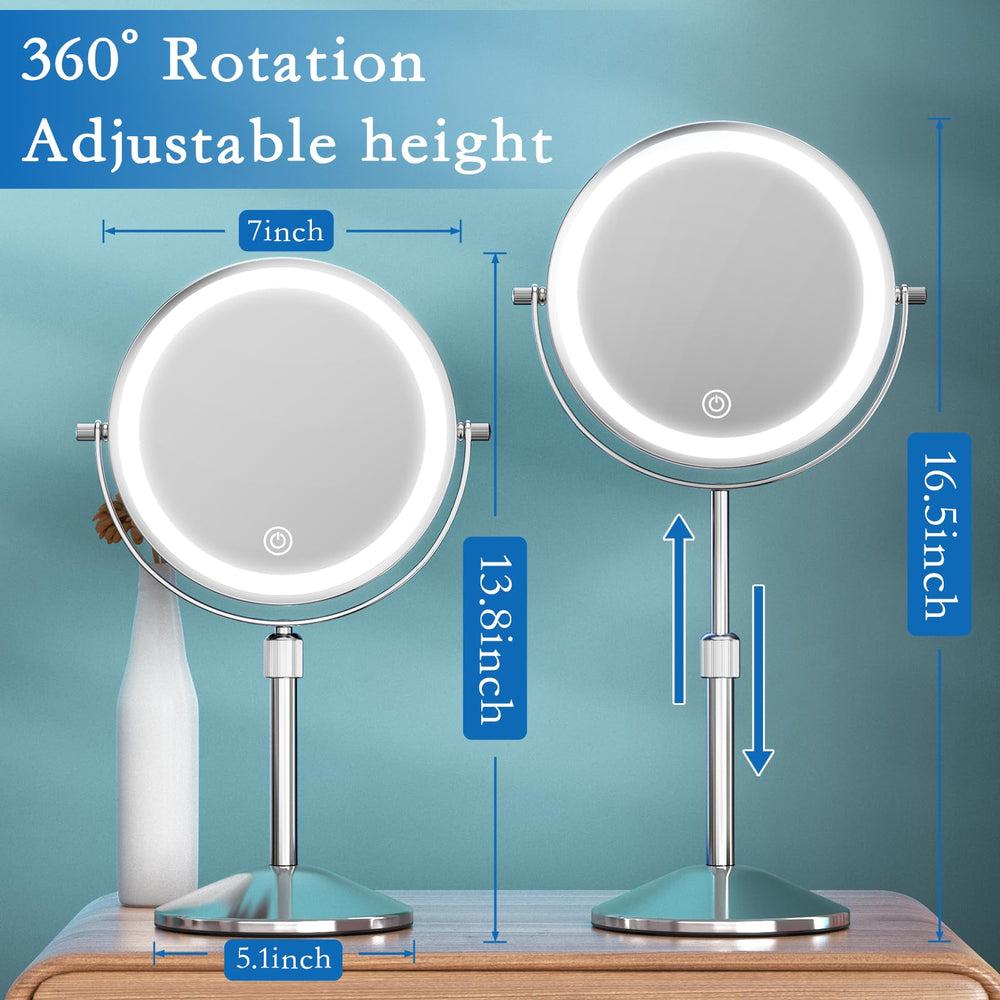 Niuphia vanity mirror 1x/10x magnification for quick grooming and detail checks.