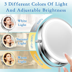 Niuphia vanity mirror shows 3 color temperatures for accurate lighting.
