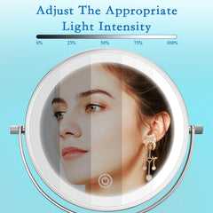 Niuphia vanity mirror 360° rotation for flexible angle adjustment.