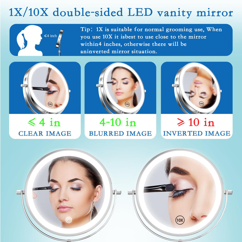 Niuphia vanity mirror USB charging cable for convenient power.