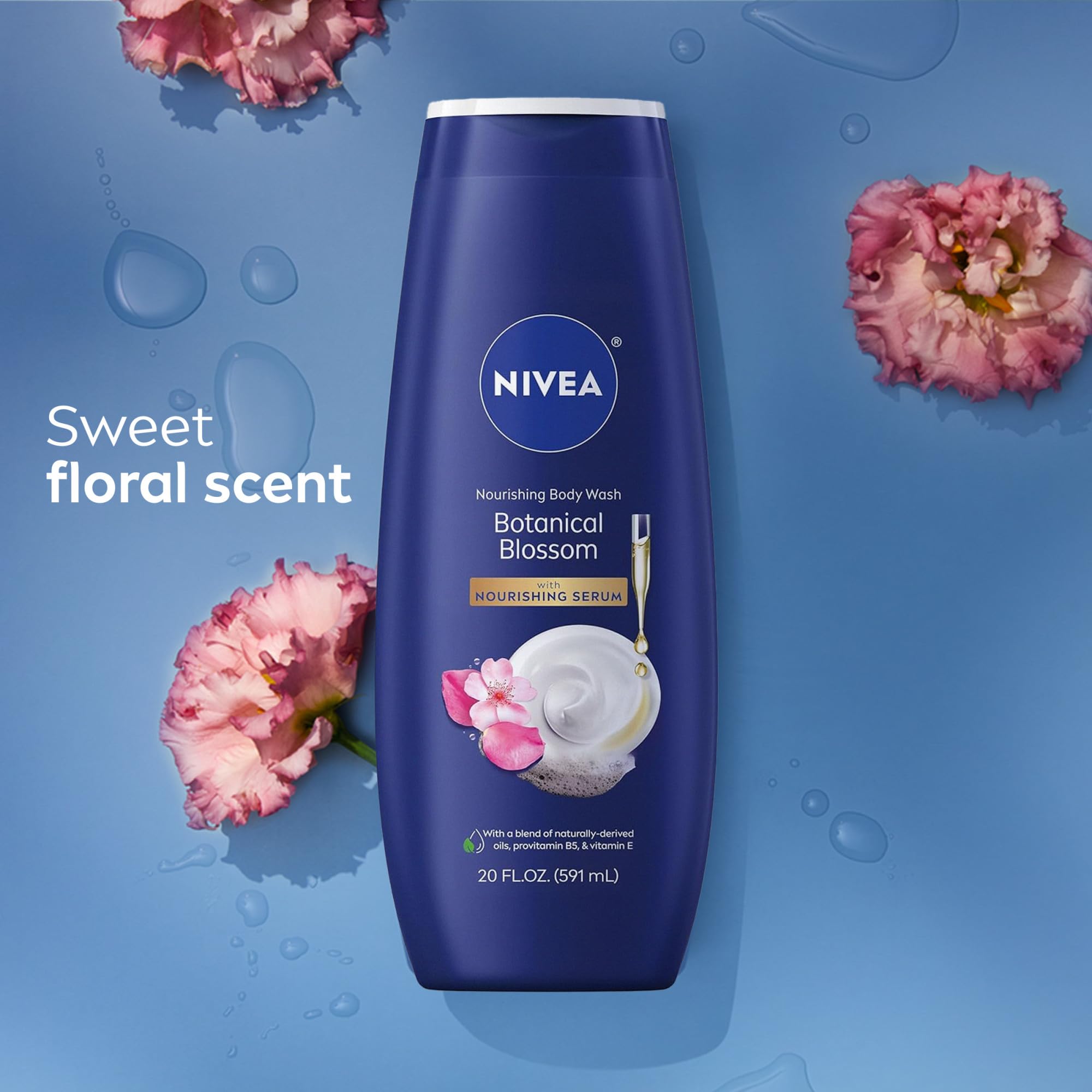 NIVEA Nourishing Botanical Blossom tag shows 88% naturally derived ingredients.