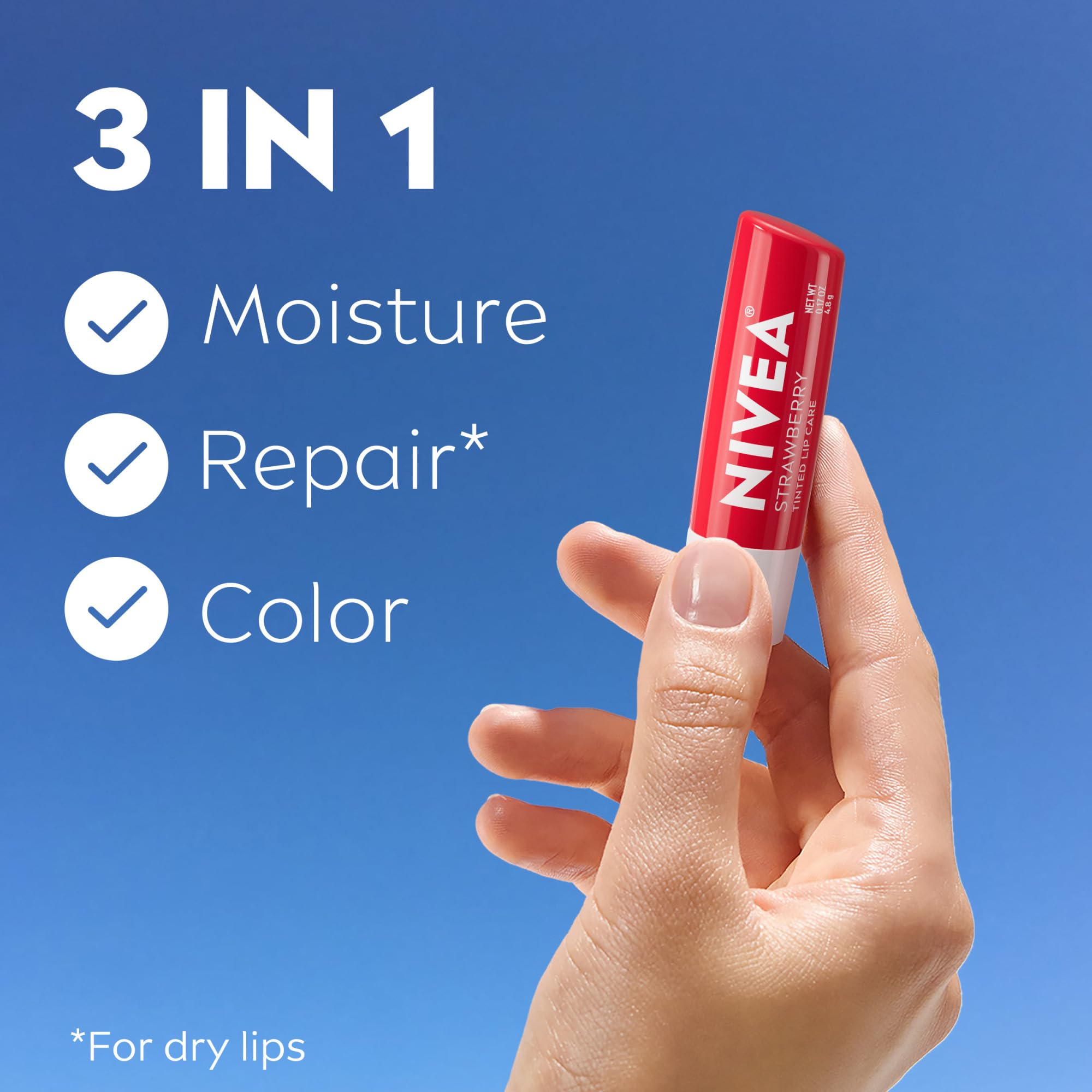 NIVEA Aceites Nutritivos y vitaminas C y E para labios suaves.
