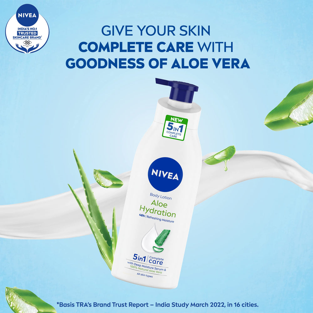 NIVEA Aloe Cuidado diario, hidratación constante para todo el día.