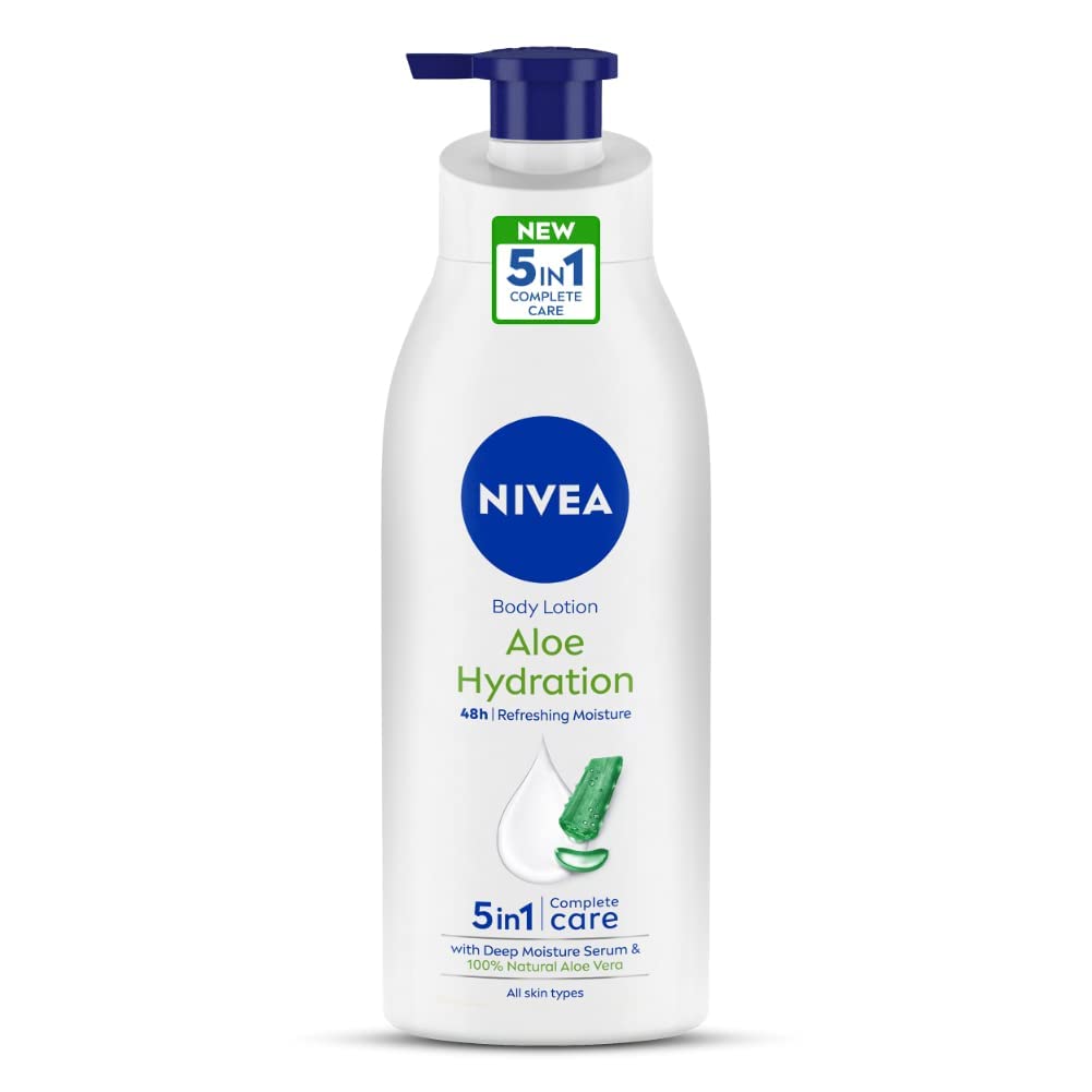 NIVEA Aloe Hidratación en bote de 400 ml para hidratación suave diaria.