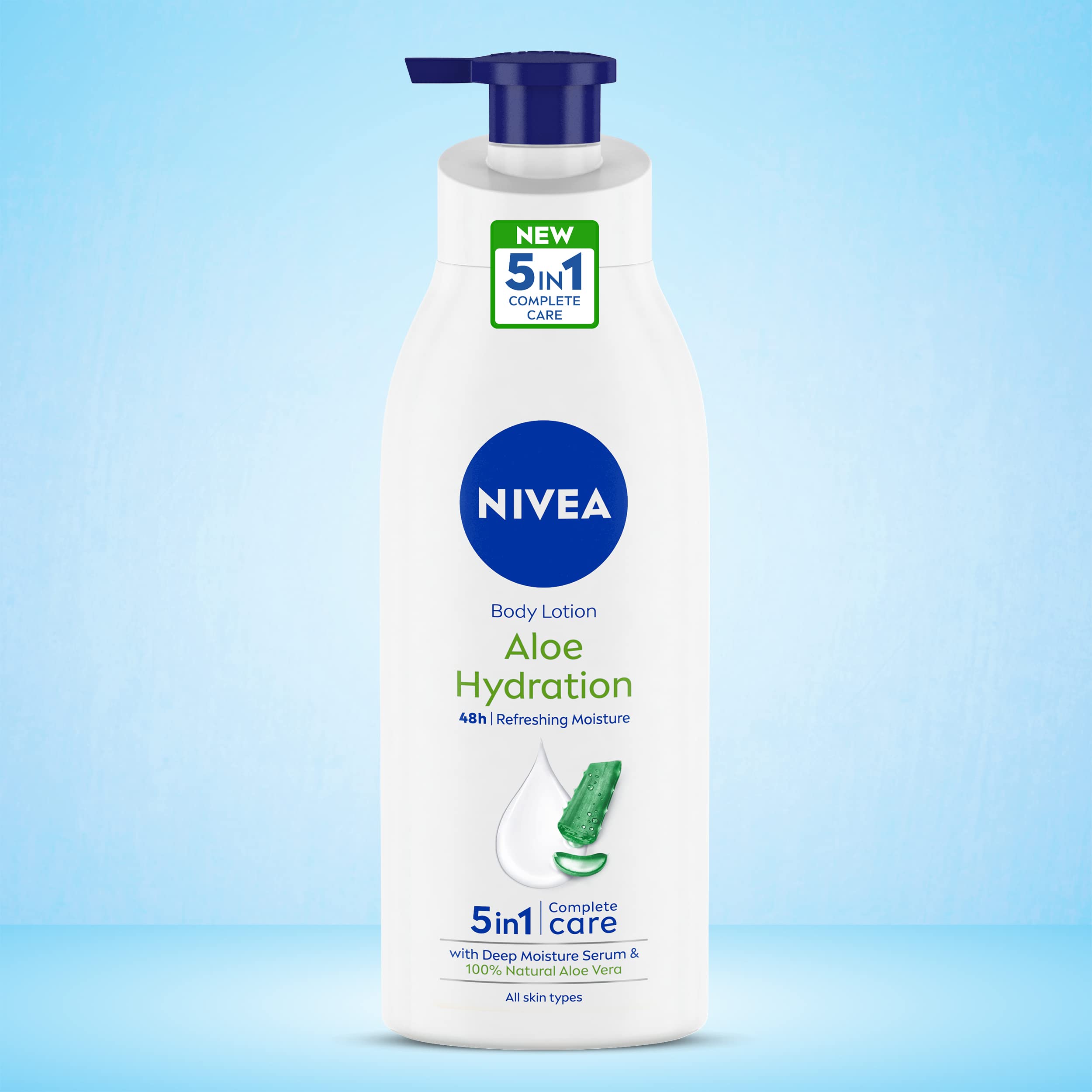 NIVEA Aloe Textura cremosa, ideal para una aplicación suave y rápida.