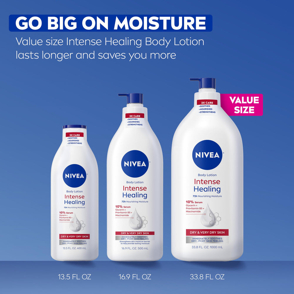 NIVEA Intense Healing se usa a diario para piel corporal, manos y pies.