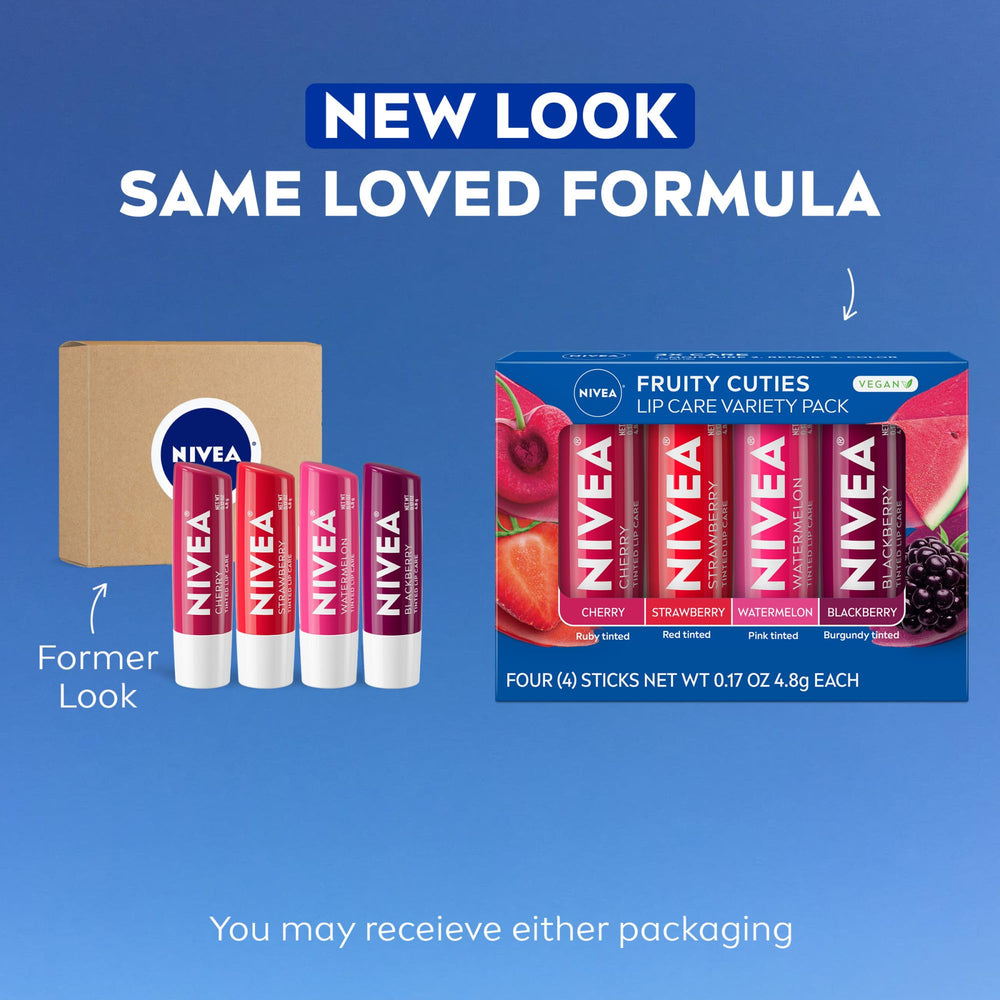Bálsamo labial NIVEA fresa: brillo ligero y nutrición diaria.