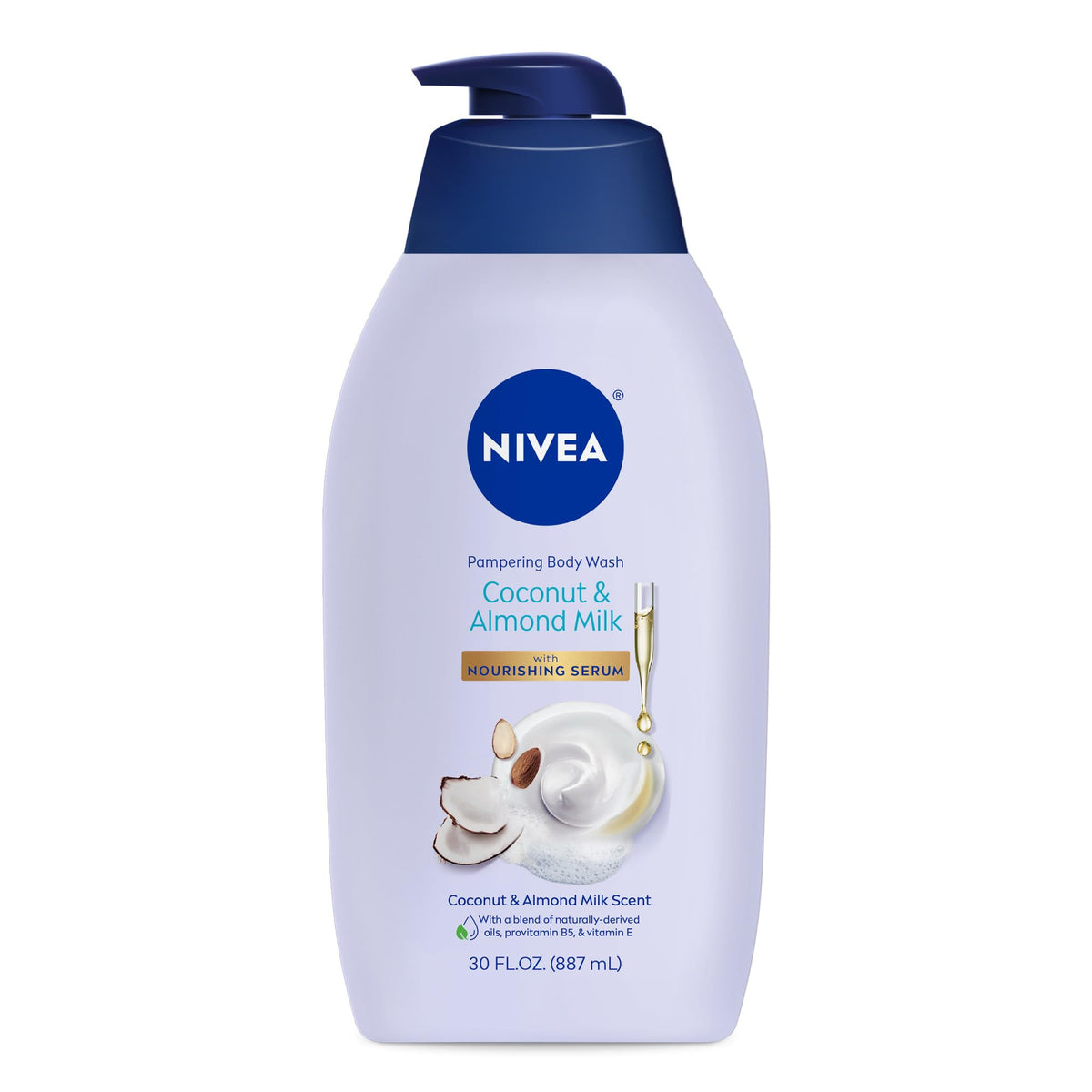 NIVEA botella Coco y Leche de Almendra, hidratación suave para la piel.
