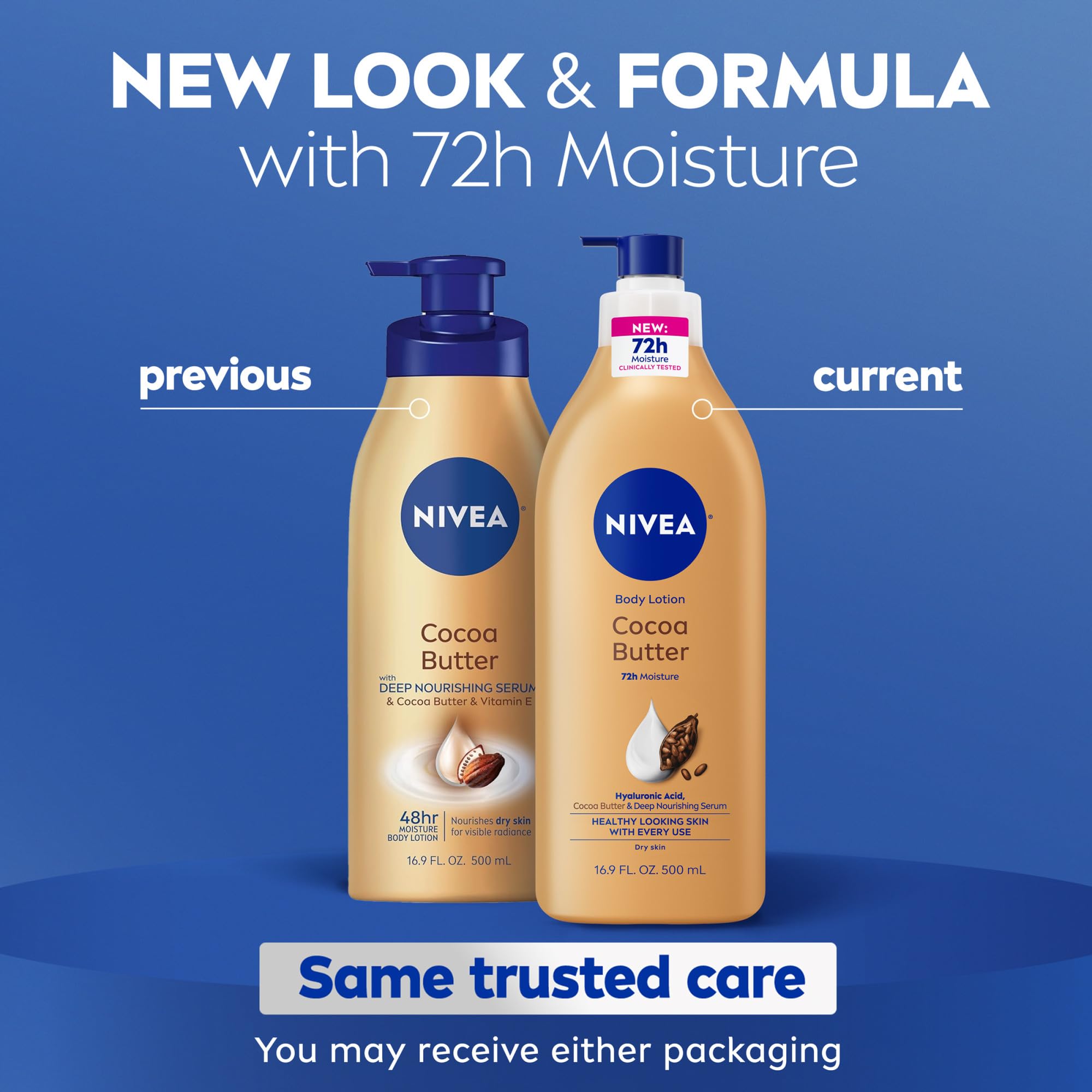 Closeup texture of NIVEA Cocoa Butter Lotion showing rich hydration