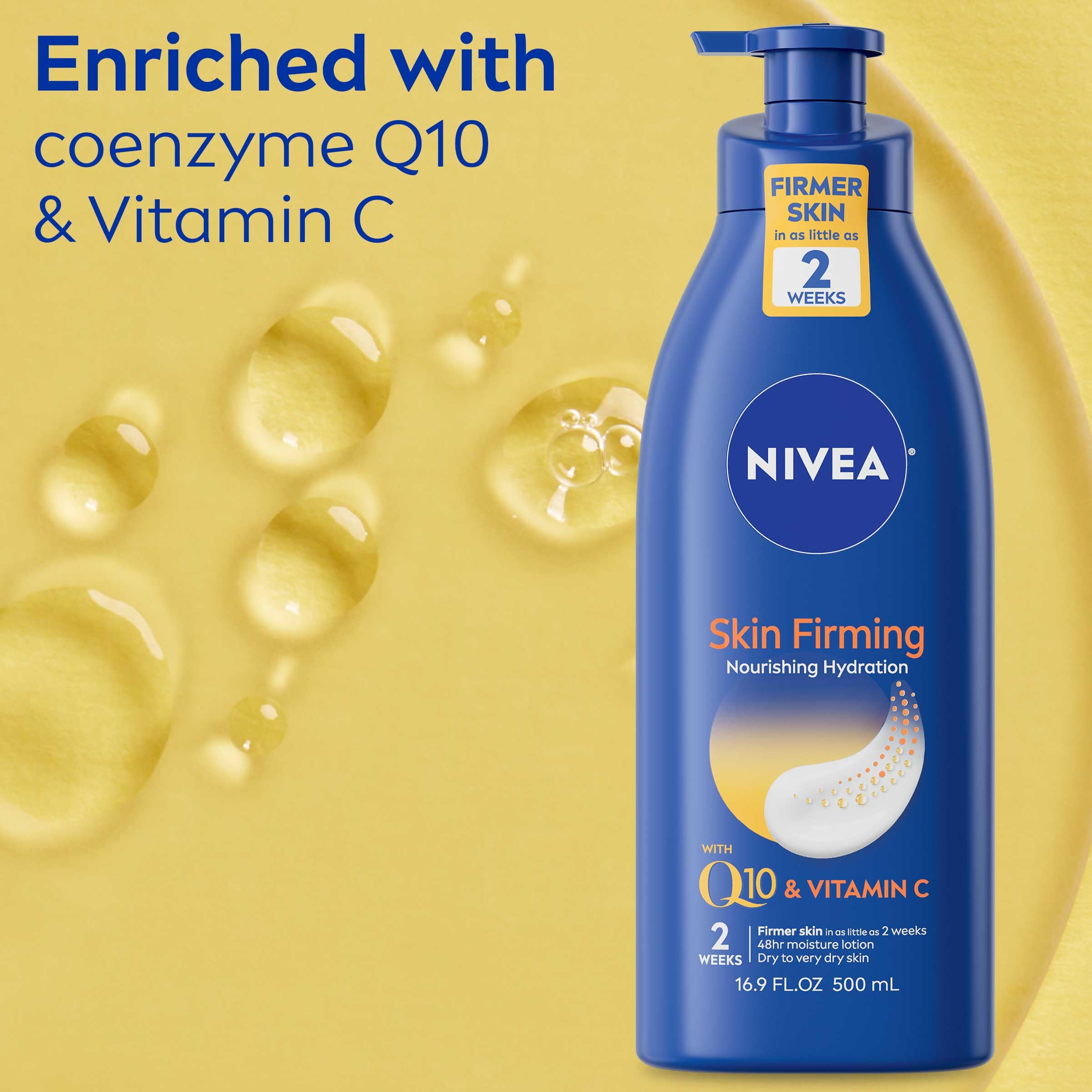Visual highlighting Coenzyme Q10 and Vitamin C ingredients for skin nourishment