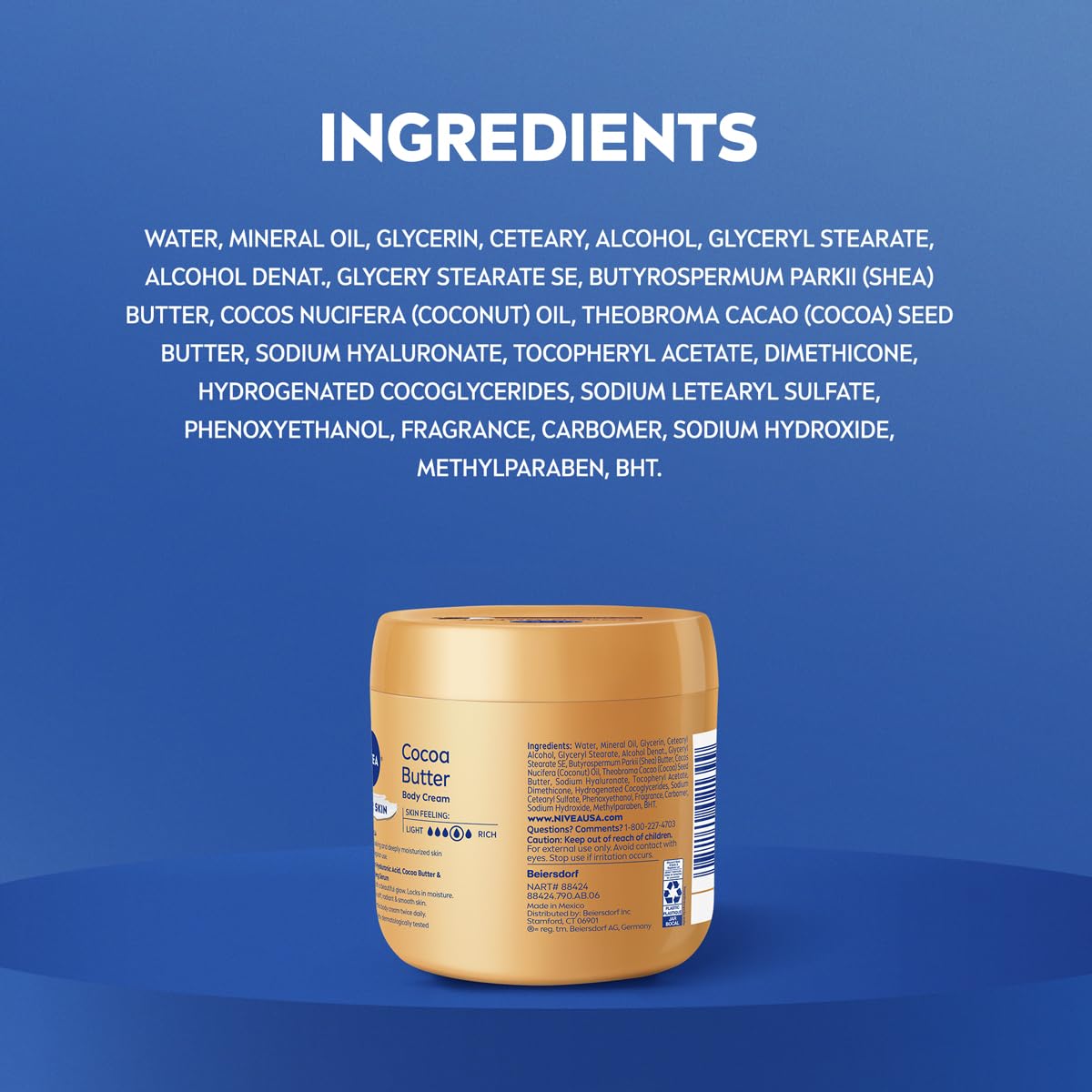 NIVEA crema, aroma suave tras la aplicación.