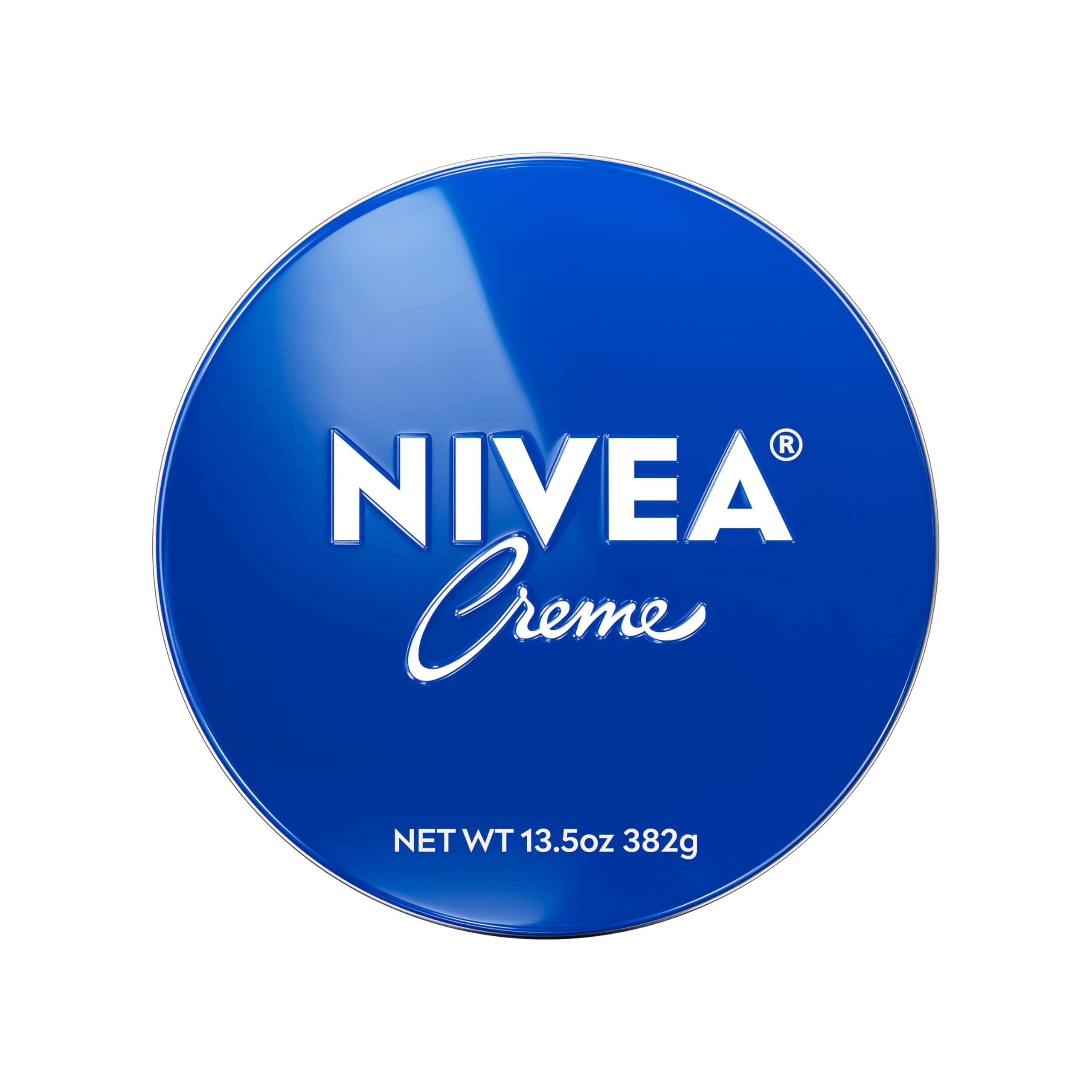 NIVEA crema en lata de 13,5 oz para cuerpo rostro y manos para hidratación.