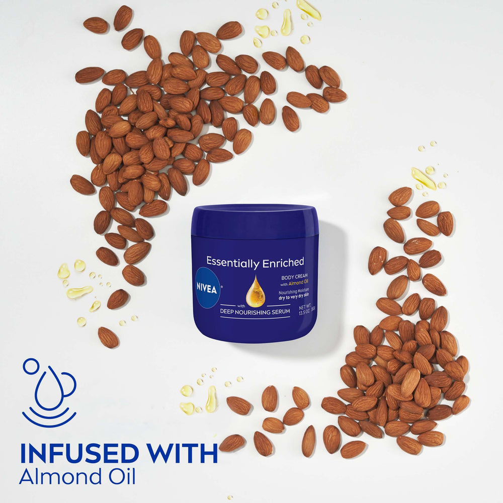 NIVEA crema cuerpo textura densa y nutritiva para acabado suave.