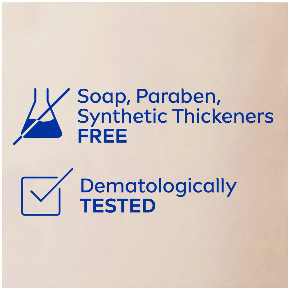 Paraben-free formula highlighted on NIVEA bottle.