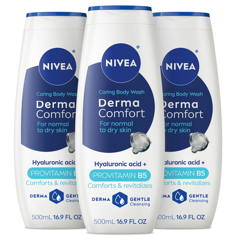 NIVEA Derma Comfort gel de ducha, botella 500 ml, ideal para uso diario en piel normal a seca.