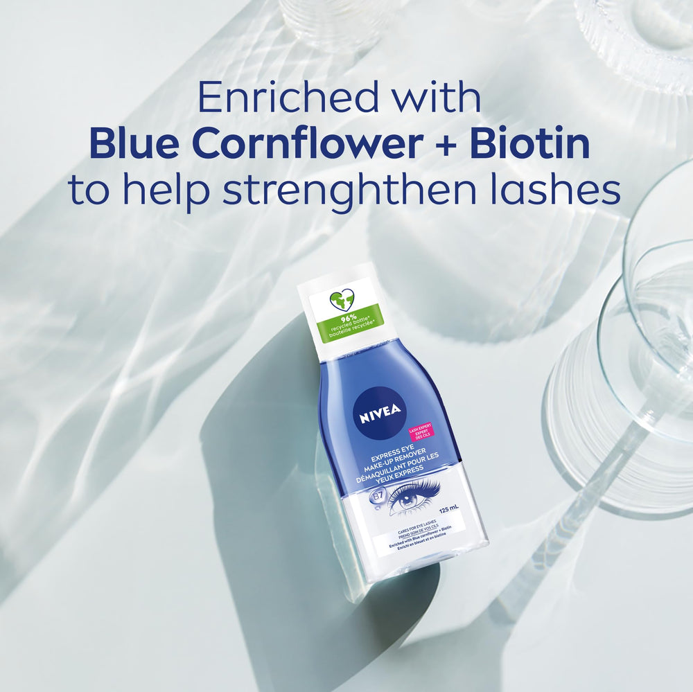 NIVEA Desmaquillante de ojos, aplicación rápida, limpia párpados sin frotar.