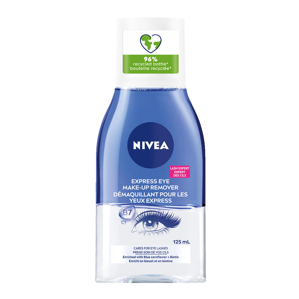 NIVEA Desmaquillante de ojos, bote visible, elimina maquillaje con suavidad y cuida la piel.