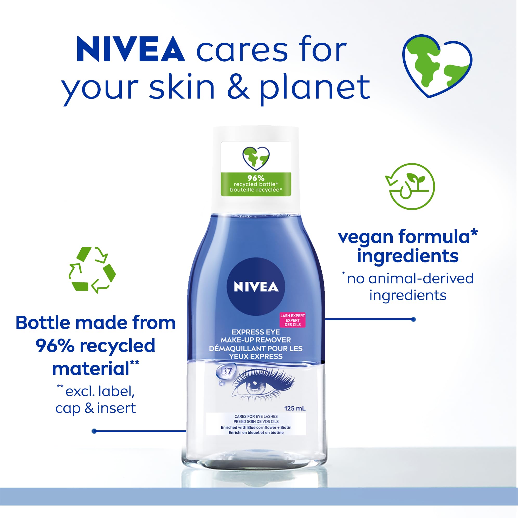 NIVEA Desmaquillante de ojos, rutina rápida, perfecto para desmaquillar al terminar el día.