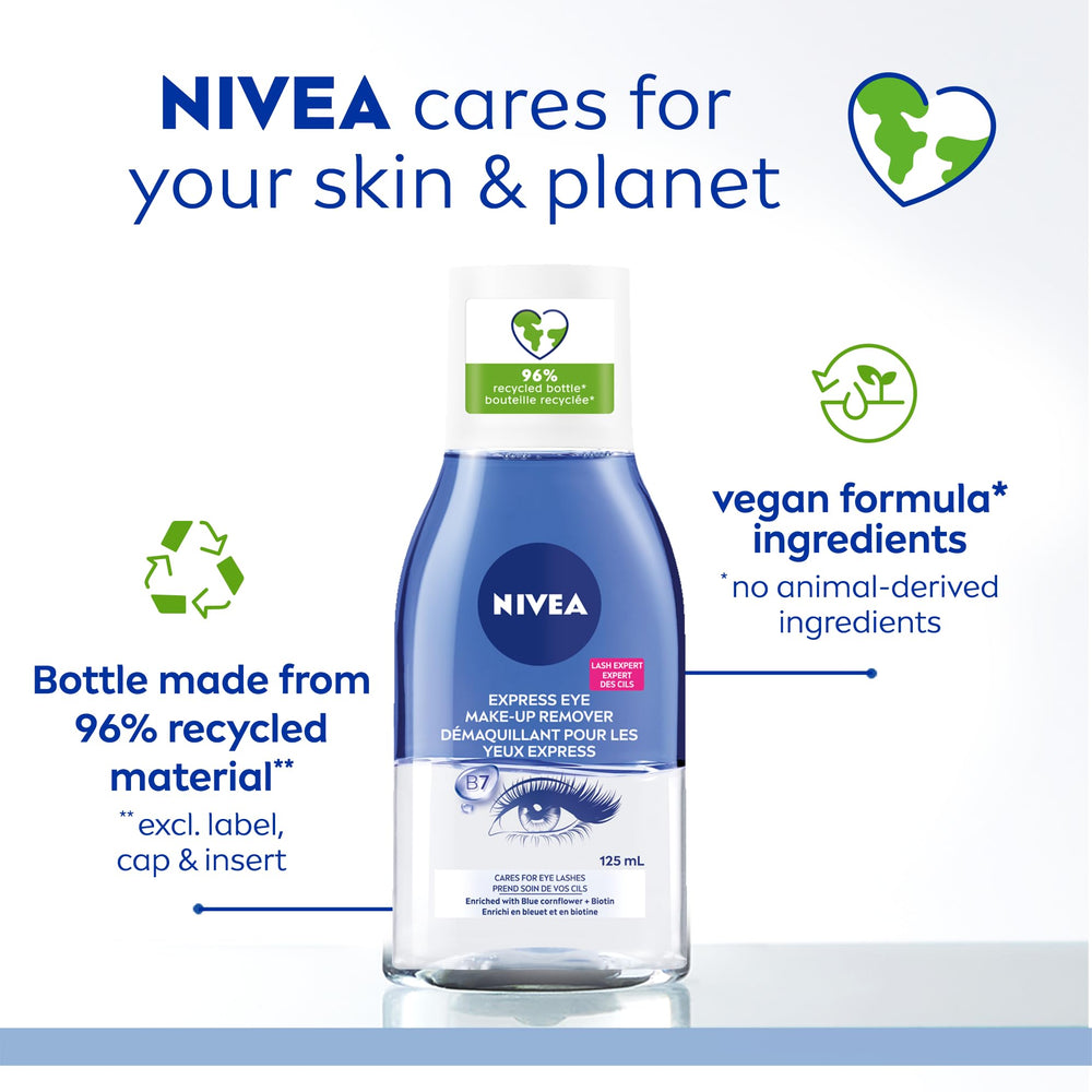 NIVEA Desmaquillante de ojos, rutina rápida, perfecto para desmaquillar al terminar el día.